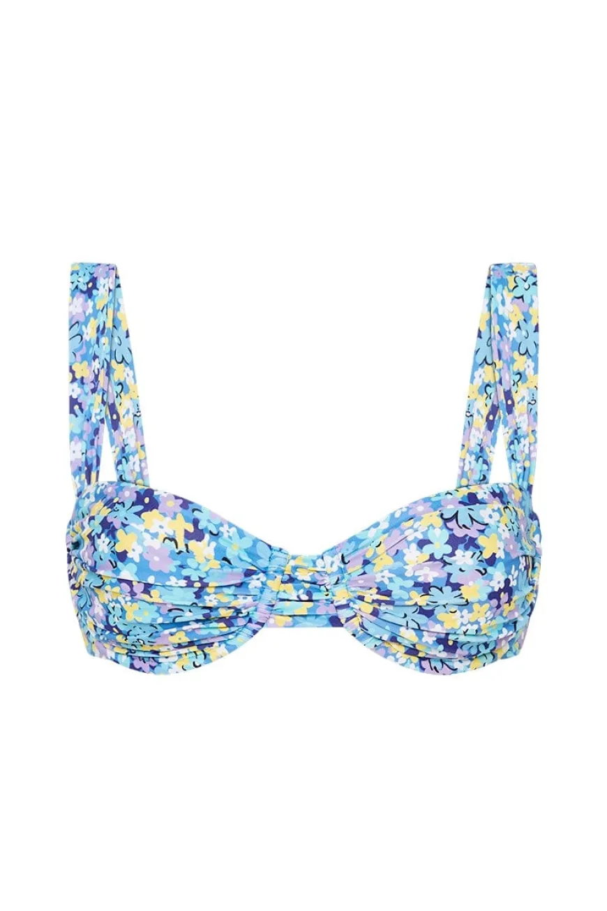 Sol Bikini Top Cala Nica Floral Blue (Exclusive) - Final Sale