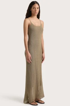 Treillis Maxi Dress Khaki