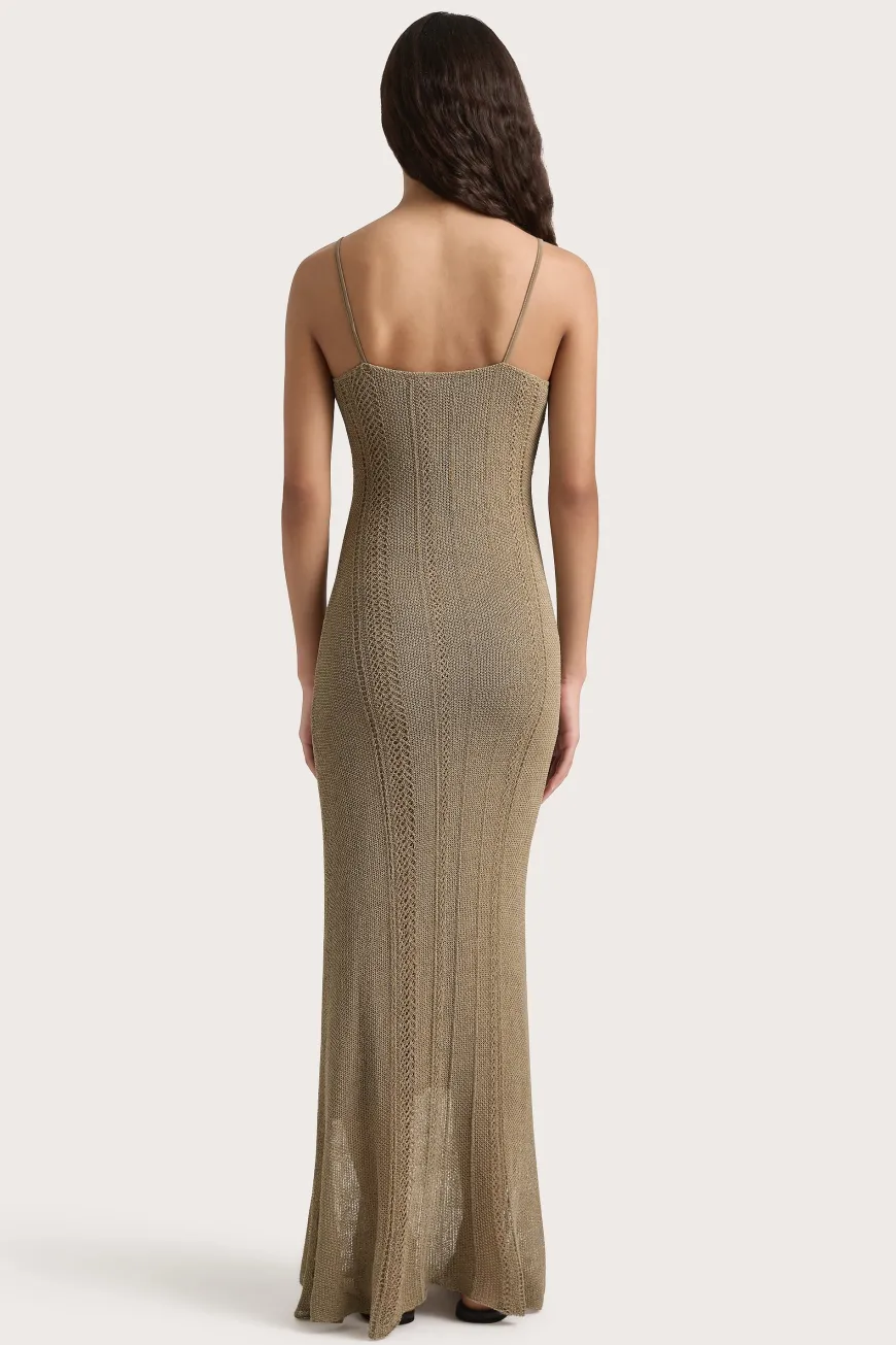 Treillis Maxi Dress Khaki