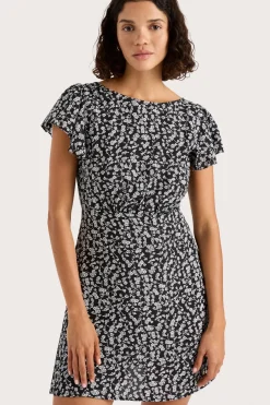 Valras Mini Dress Amaryllis Floral Black