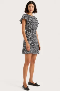 Valras Mini Dress Amaryllis Floral Black