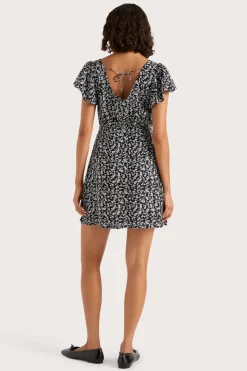 Valras Mini Dress Amaryllis Floral Black
